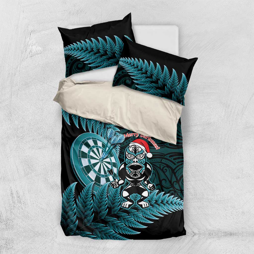 New Zealand Darts Christmas Bedding Set Maori Fern Merry Dartsmas - Polynesian Pride