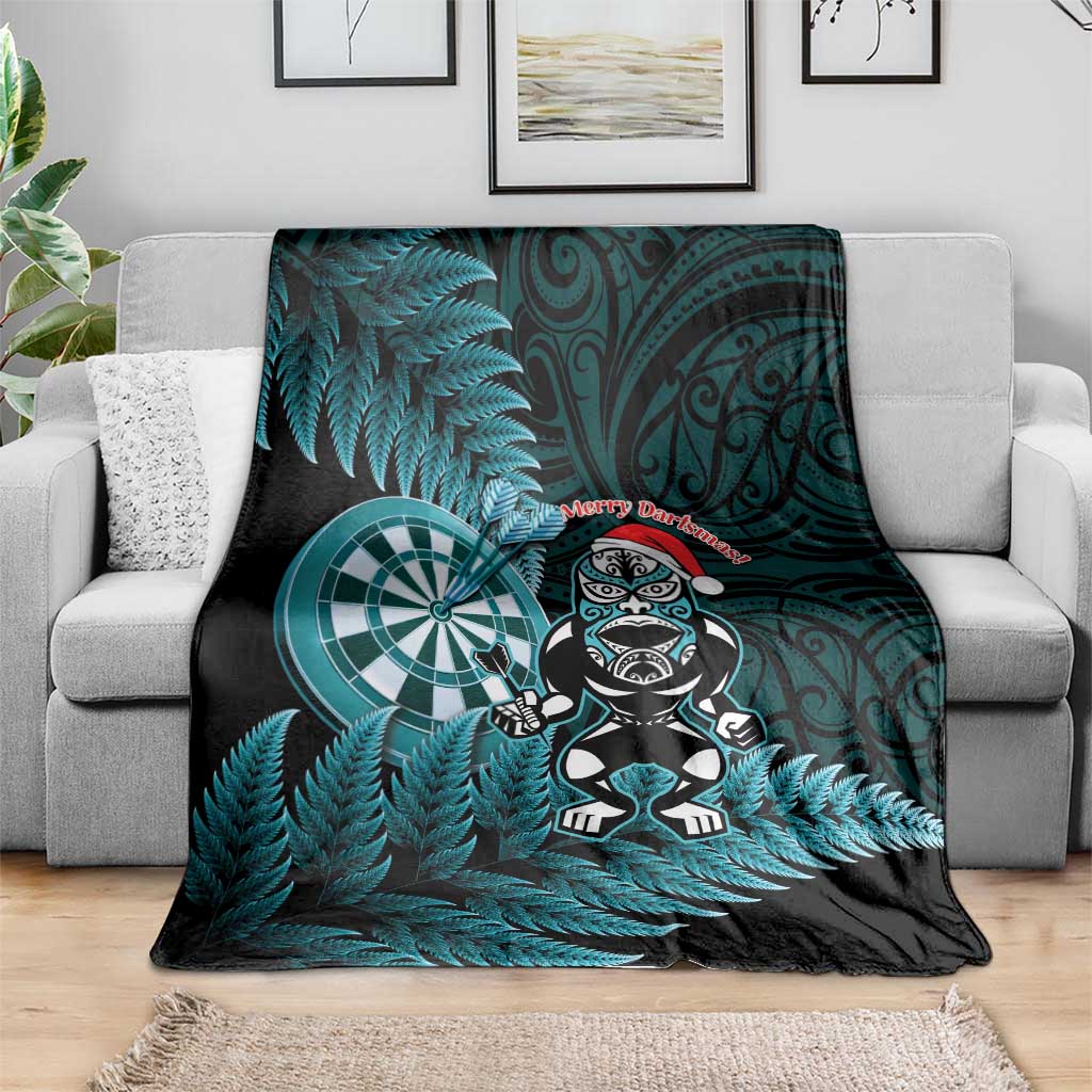 New Zealand Darts Christmas Blanket Maori Fern Merry Dartsmas - Polynesian Pride