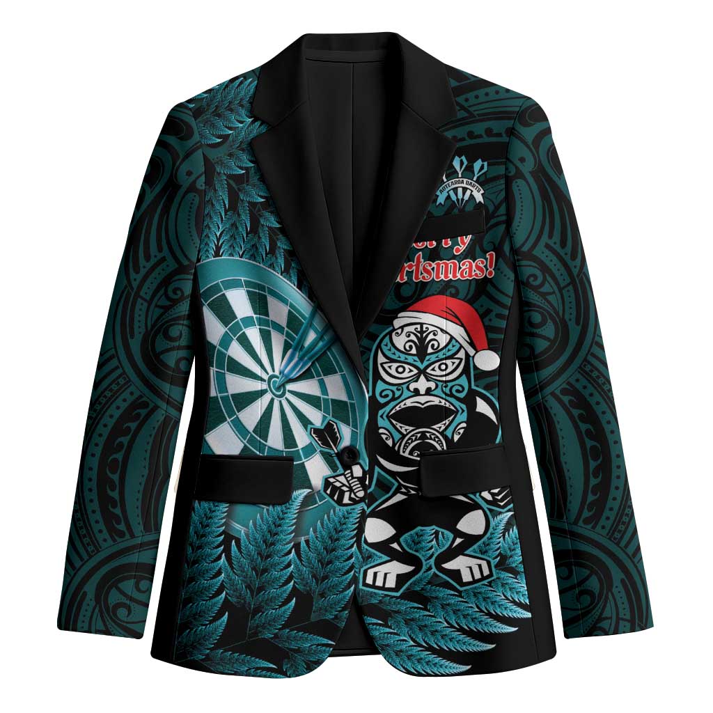 Personalised New Zealand Darts Christmas Blazer Maori Fern Merry Dartsmas - Polynesian Pride