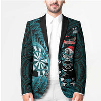 Personalised New Zealand Darts Christmas Blazer Maori Fern Merry Dartsmas - Polynesian Pride