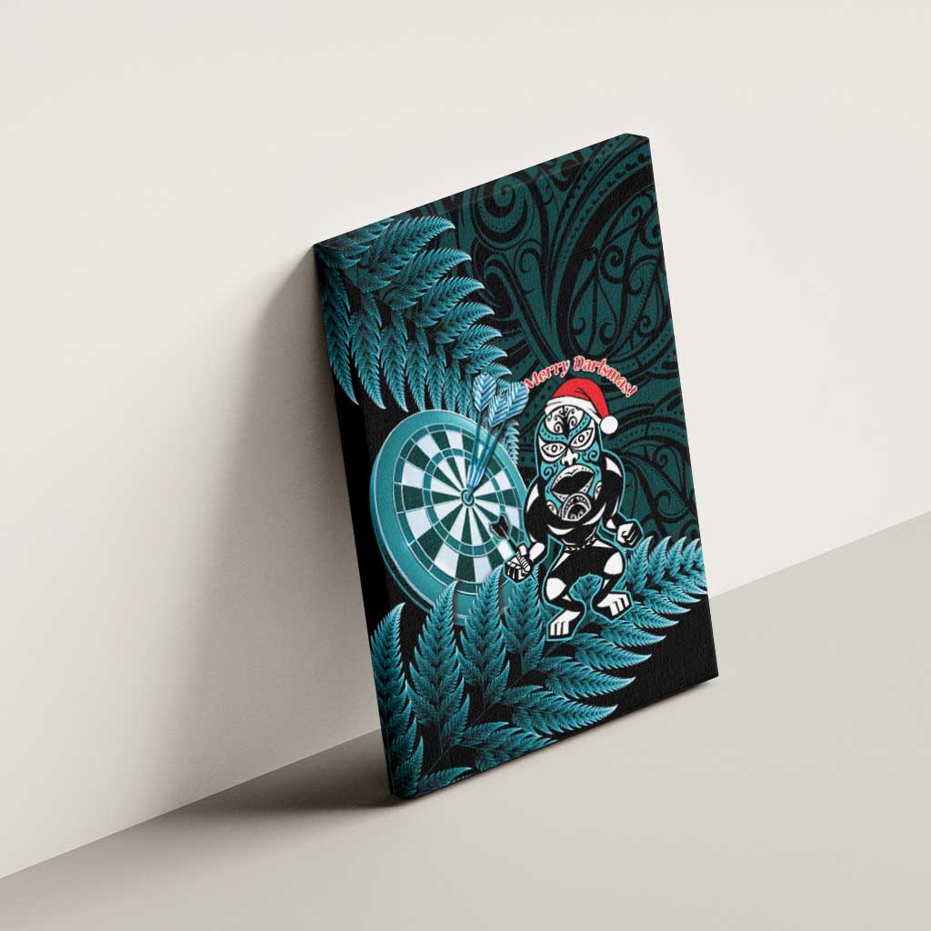 New Zealand Darts Christmas Canvas Wall Art Maori Fern Merry Dartsmas - Polynesian Pride
