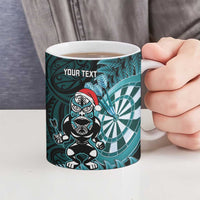 Personalised New Zealand Darts Christmas Ceramic Mug Maori Fern Merry Dartsmas - Polynesian Pride