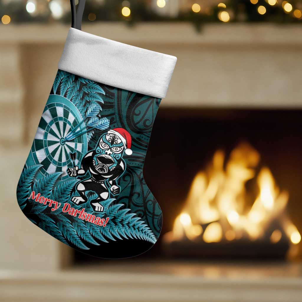 Personalised New Zealand Darts Christmas Stocking Maori Fern Merry Dartsmas - Polynesian Pride
