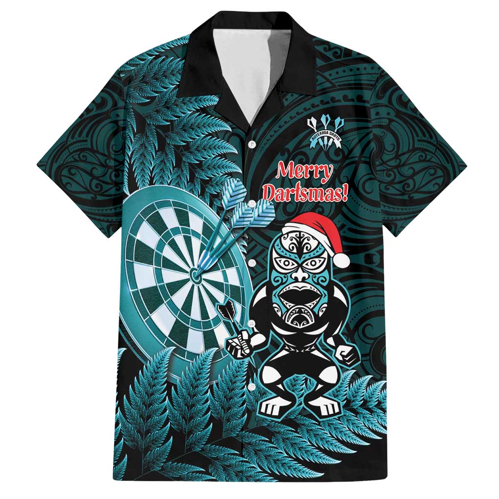 Personalised New Zealand Darts Christmas Family Matching Summer Maxi Dress and Hawaiian Shirt Maori Fern Merry Dartsmas - Polynesian Pride