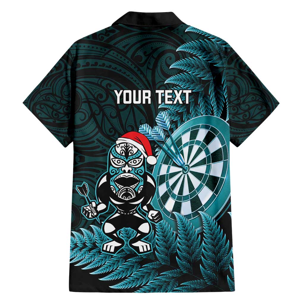 Personalised New Zealand Darts Christmas Hawaiian Shirt Maori Fern Merry Dartsmas - Polynesian Pride