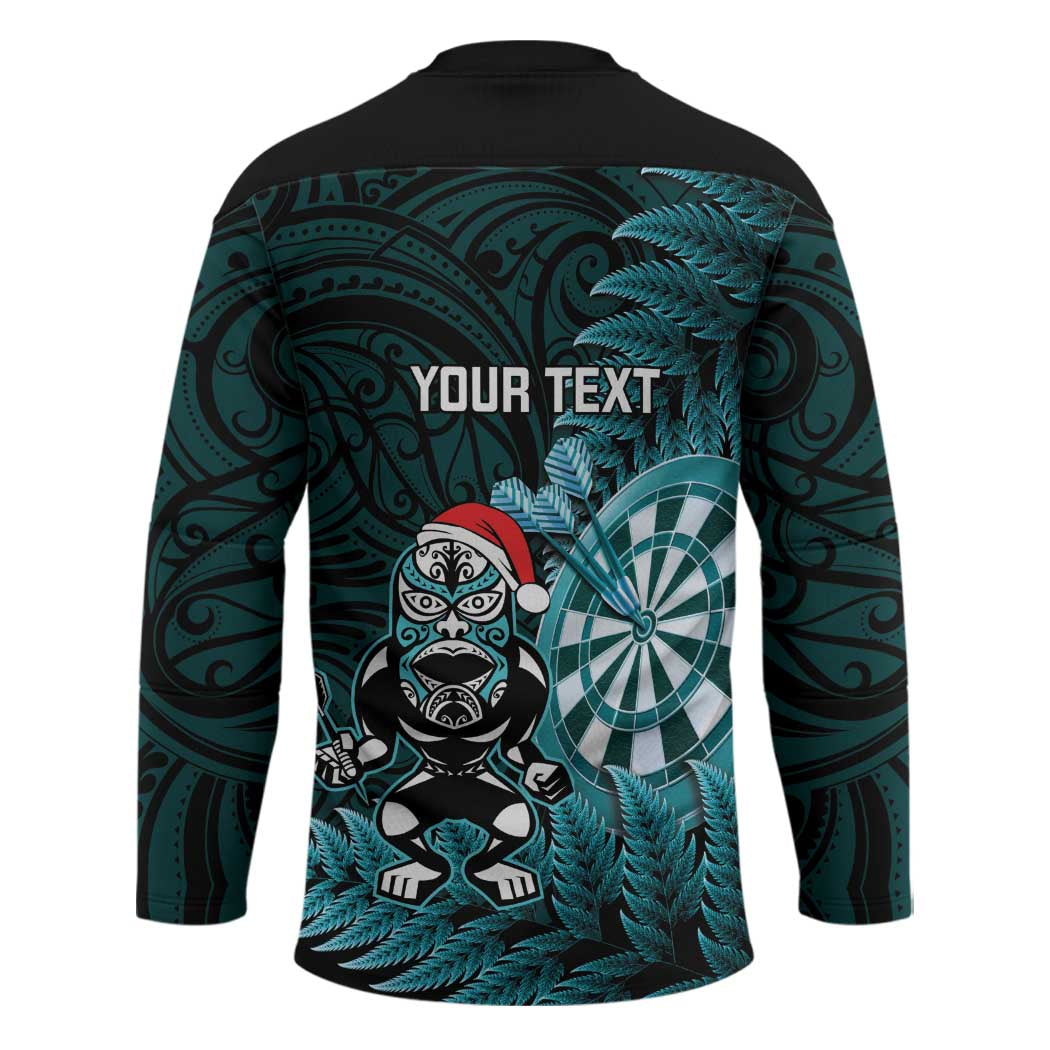 Personalised New Zealand Darts Christmas Hockey Jersey Maori Fern Merry Dartsmas - Polynesian Pride