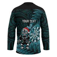 Personalised New Zealand Darts Christmas Hockey Jersey Maori Fern Merry Dartsmas - Polynesian Pride