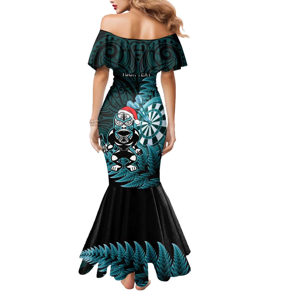 Personalised New Zealand Darts Christmas Mermaid Dress Maori Fern Merry Dartsmas - Polynesian Pride