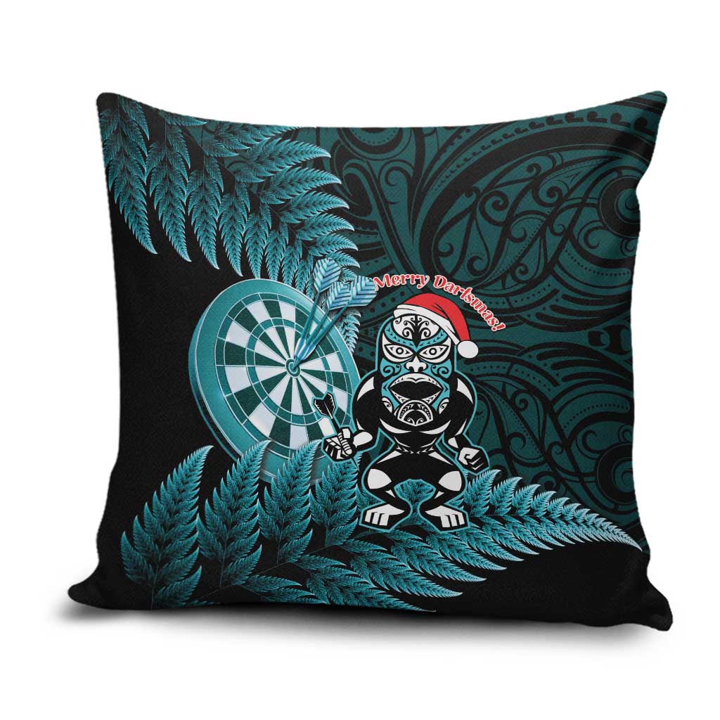 New Zealand Darts Christmas Pillow Cover Maori Fern Merry Dartsmas - Polynesian Pride