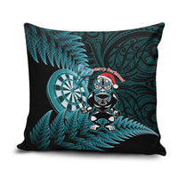 New Zealand Darts Christmas Pillow Cover Maori Fern Merry Dartsmas - Polynesian Pride