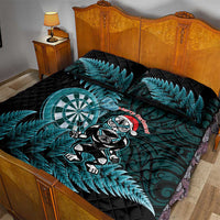 New Zealand Darts Christmas Quilt Bed Set Maori Fern Merry Dartsmas - Polynesian Pride