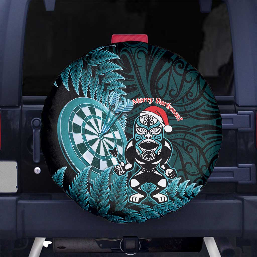 New Zealand Darts Christmas Spare Tire Cover Maori Fern Merry Dartsmas - Polynesian Pride