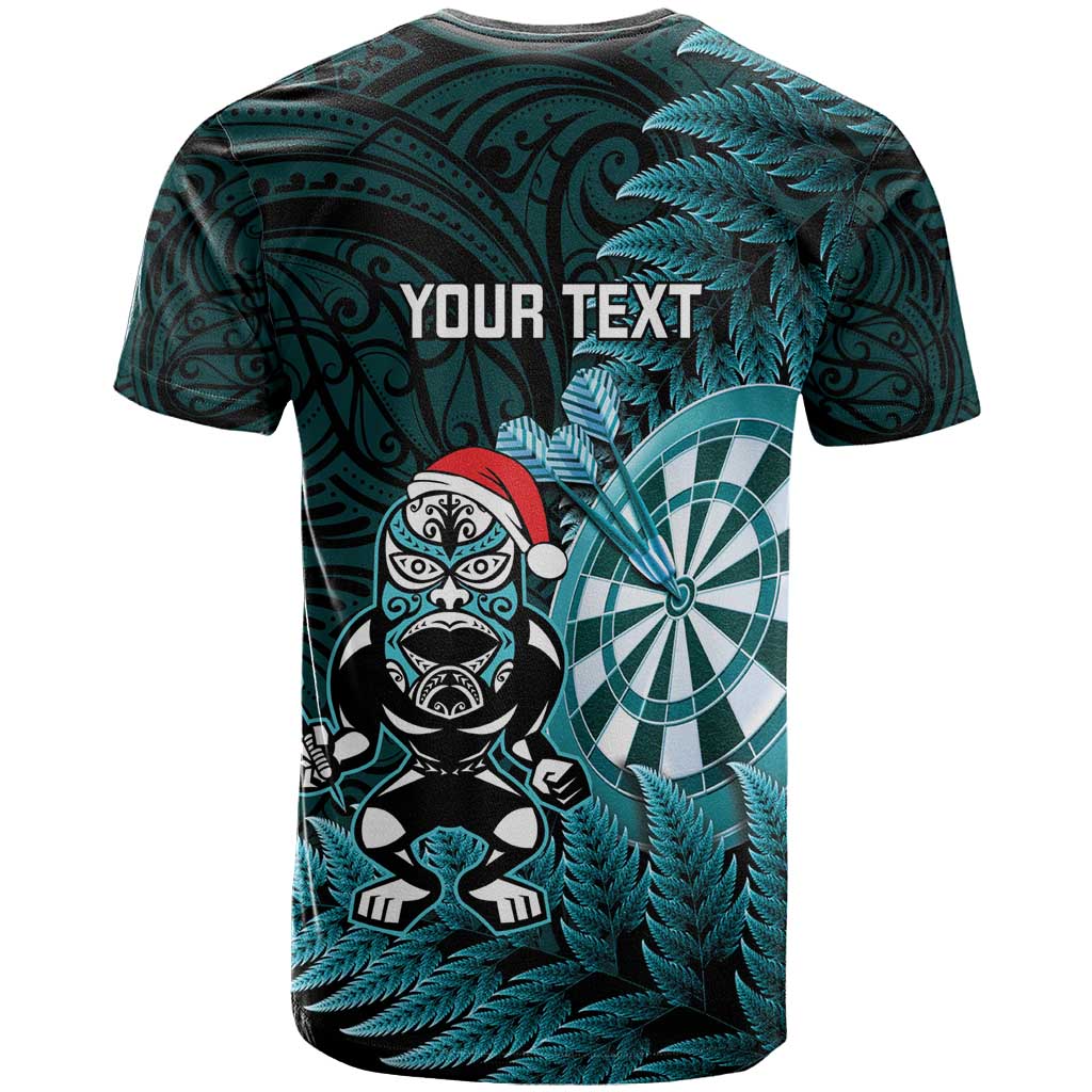 Personalised New Zealand Darts Christmas T Shirt Maori Fern Merry Dartsmas - Polynesian Pride