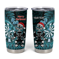 Personalised New Zealand Darts Christmas Tumbler Cup Maori Fern Merry Dartsmas - Polynesian Pride