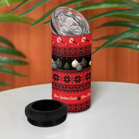 New Zealand Darts Christmas 4 in 1 Can Cooler Tumbler Merry Xmas Aotearoa Maori Red - Polynesian Pride