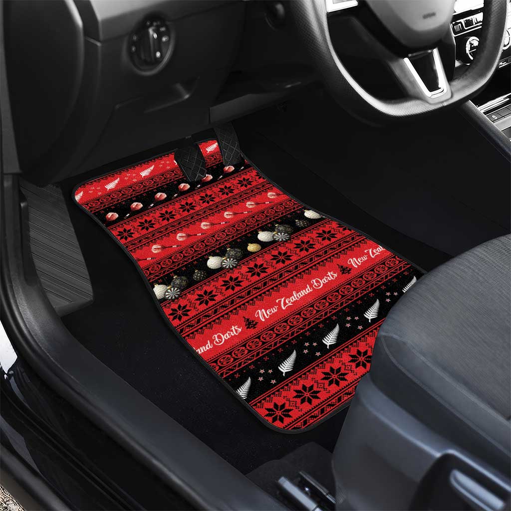 New Zealand Darts Christmas Car Mats Merry Xmas Aotearoa Maori Red - Polynesian Pride