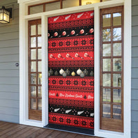New Zealand Darts Christmas Door Cover Merry Xmas Aotearoa Maori Red - Polynesian Pride