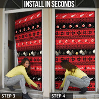 New Zealand Darts Christmas Door Cover Merry Xmas Aotearoa Maori Red - Polynesian Pride