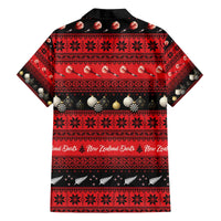 New Zealand Darts Christmas Family Matching Off The Shoulder Long Sleeve Dress and Hawaiian Shirt Merry Xmas Aotearoa Maori Red - Polynesian Pride