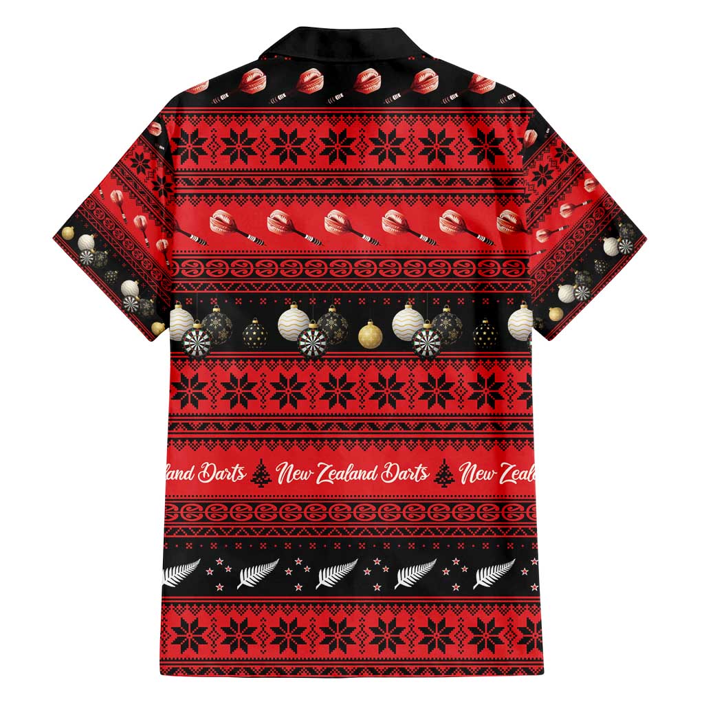 New Zealand Darts Christmas Family Matching Tank Maxi Dress and Hawaiian Shirt Merry Xmas Aotearoa Maori Red - Polynesian Pride