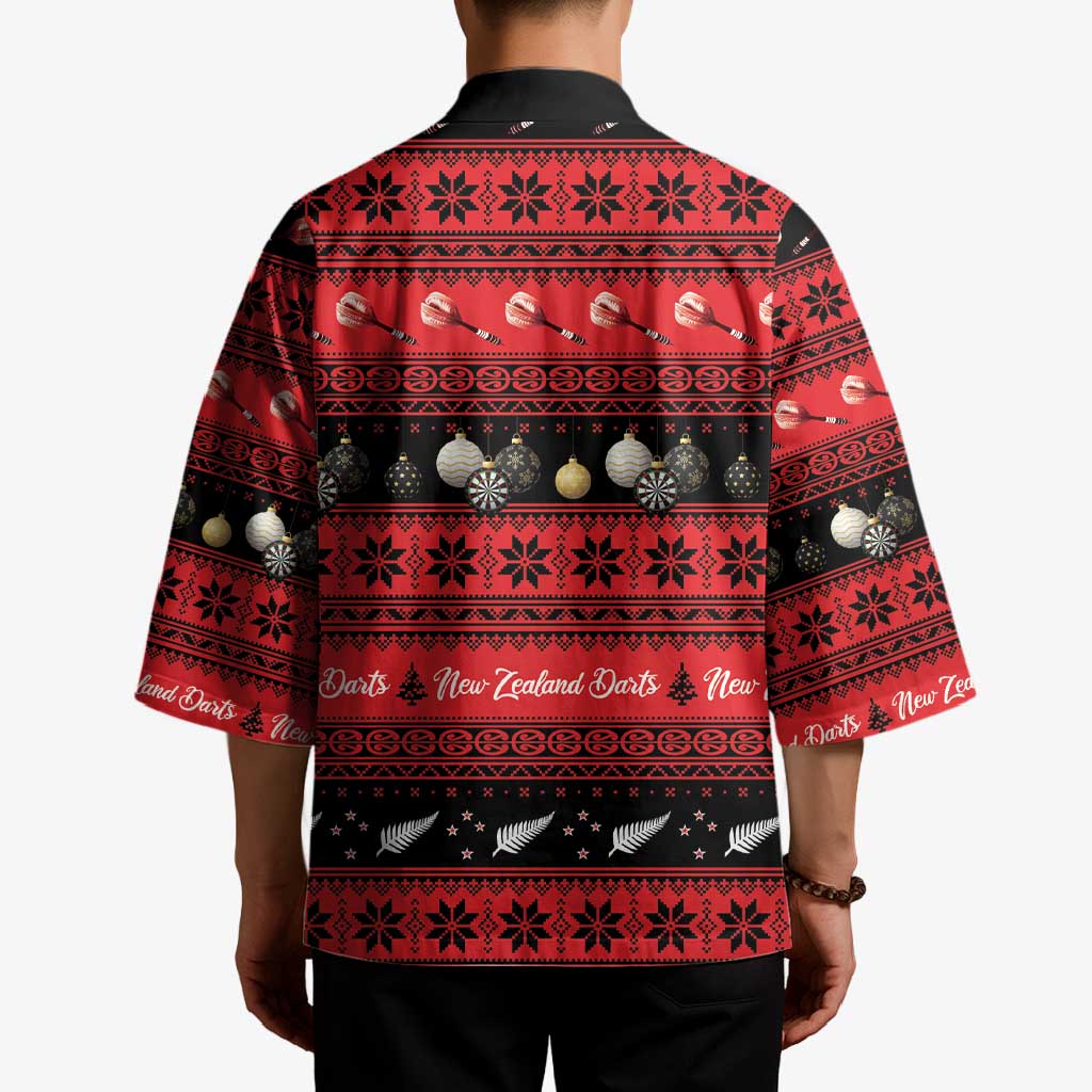 New Zealand Darts Christmas Kimono Merry Xmas Aotearoa Maori Red - Polynesian Pride