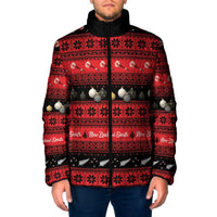 New Zealand Darts Christmas Padded Jacket Merry Xmas Aotearoa Maori Red - Polynesian Pride