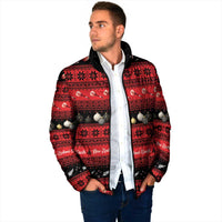 New Zealand Darts Christmas Padded Jacket Merry Xmas Aotearoa Maori Red - Polynesian Pride
