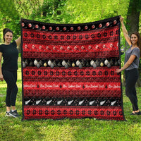 New Zealand Darts Christmas Quilt Merry Xmas Aotearoa Maori Red - Polynesian Pride