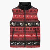 New Zealand Darts Christmas Sleeveless Puffer Jacket Merry Xmas Aotearoa Maori Red - Polynesian Pride