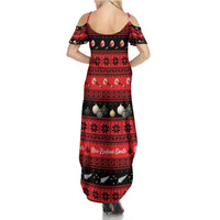 New Zealand Darts Christmas Summer Maxi Dress Merry Xmas Aotearoa Maori Red - Polynesian Pride
