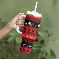 New Zealand Darts Christmas Tumbler With Handle Merry Xmas Aotearoa Maori Red - Polynesian Pride