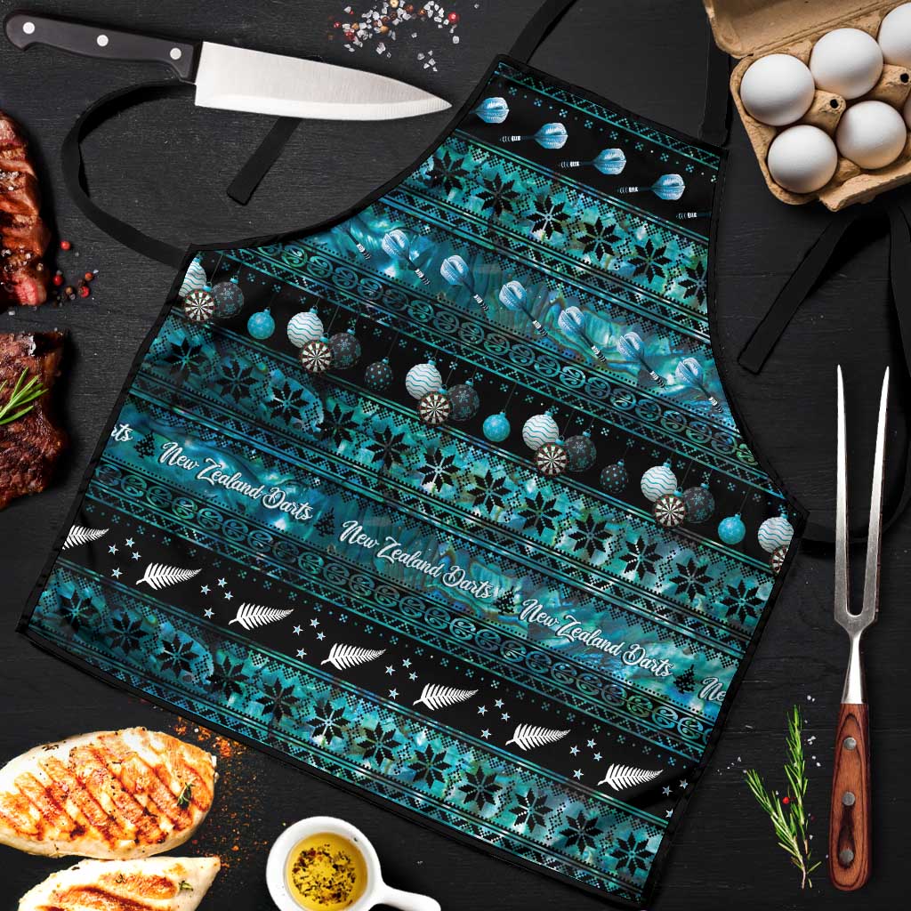 New Zealand Darts Christmas Apron Merry Xmas Aotearoa Maori Paua Shell - Polynesian Pride