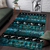 New Zealand Darts Christmas Area Rug Merry Xmas Aotearoa Maori Paua Shell - Polynesian Pride