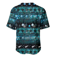 New Zealand Darts Christmas Baseball Jersey Merry Xmas Aotearoa Maori Paua Shell - Polynesian Pride