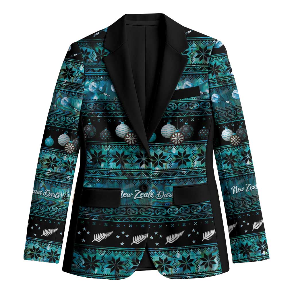 New Zealand Darts Christmas Blazer Merry Xmas Aotearoa Maori Paua Shell - Polynesian Pride
