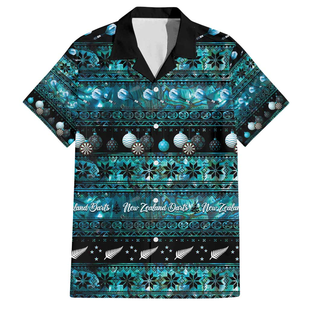 New Zealand Darts Christmas Family Matching Long Sleeve Bodycon Dress and Hawaiian Shirt Merry Xmas Aotearoa Maori Paua Shell - Polynesian Pride