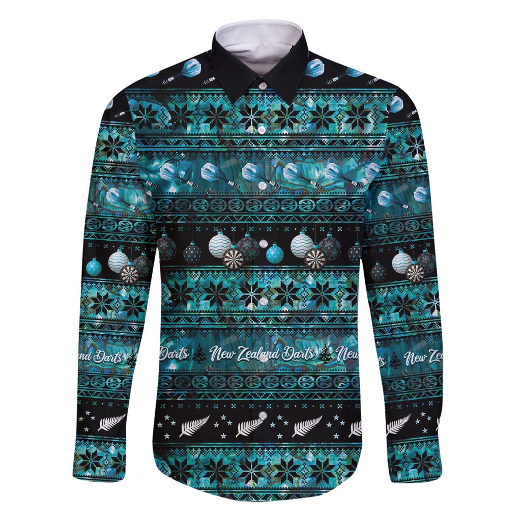 New Zealand Darts Christmas Family Matching Off Shoulder Maxi Dress and Hawaiian Shirt Merry Xmas Aotearoa Maori Paua Shell - Polynesian Pride