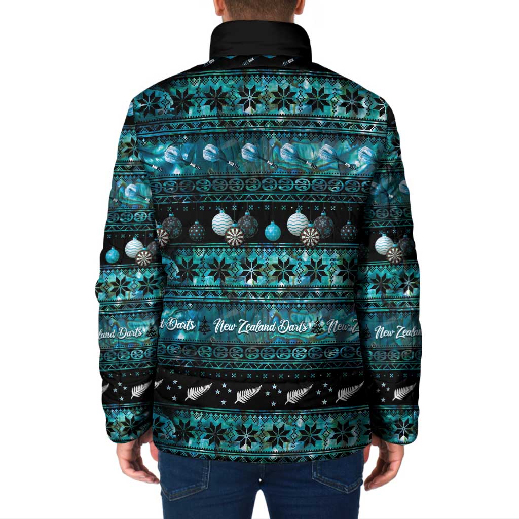 New Zealand Darts Christmas Padded Jacket Merry Xmas Aotearoa Maori Paua Shell - Polynesian Pride