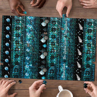 New Zealand Darts Christmas Puzzle Merry Xmas Aotearoa Maori Paua Shell - Polynesian Pride