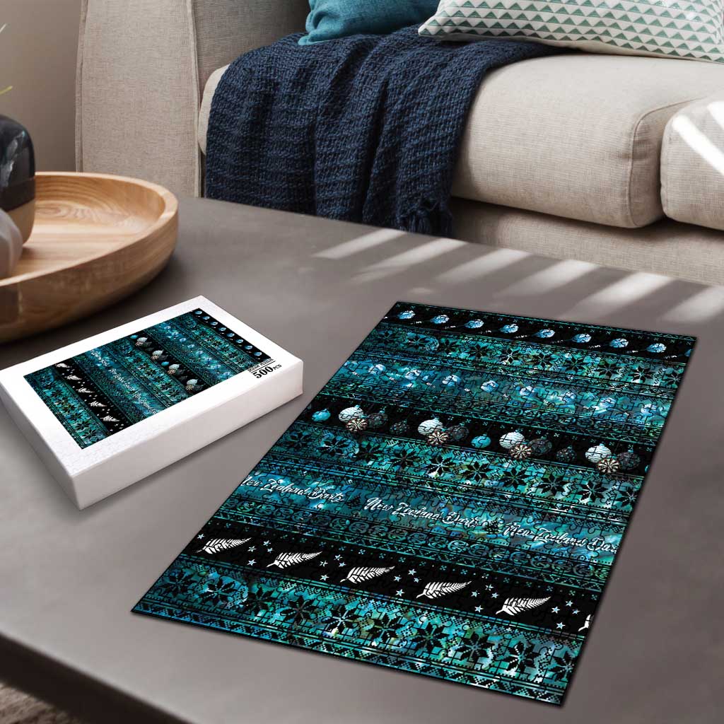 New Zealand Darts Christmas Puzzle Merry Xmas Aotearoa Maori Paua Shell - Polynesian Pride