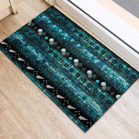 New Zealand Darts Christmas Rubber Doormat Merry Xmas Aotearoa Maori Paua Shell - Polynesian Pride