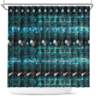 New Zealand Darts Christmas Shower Curtain Merry Xmas Aotearoa Maori Paua Shell - Polynesian Pride