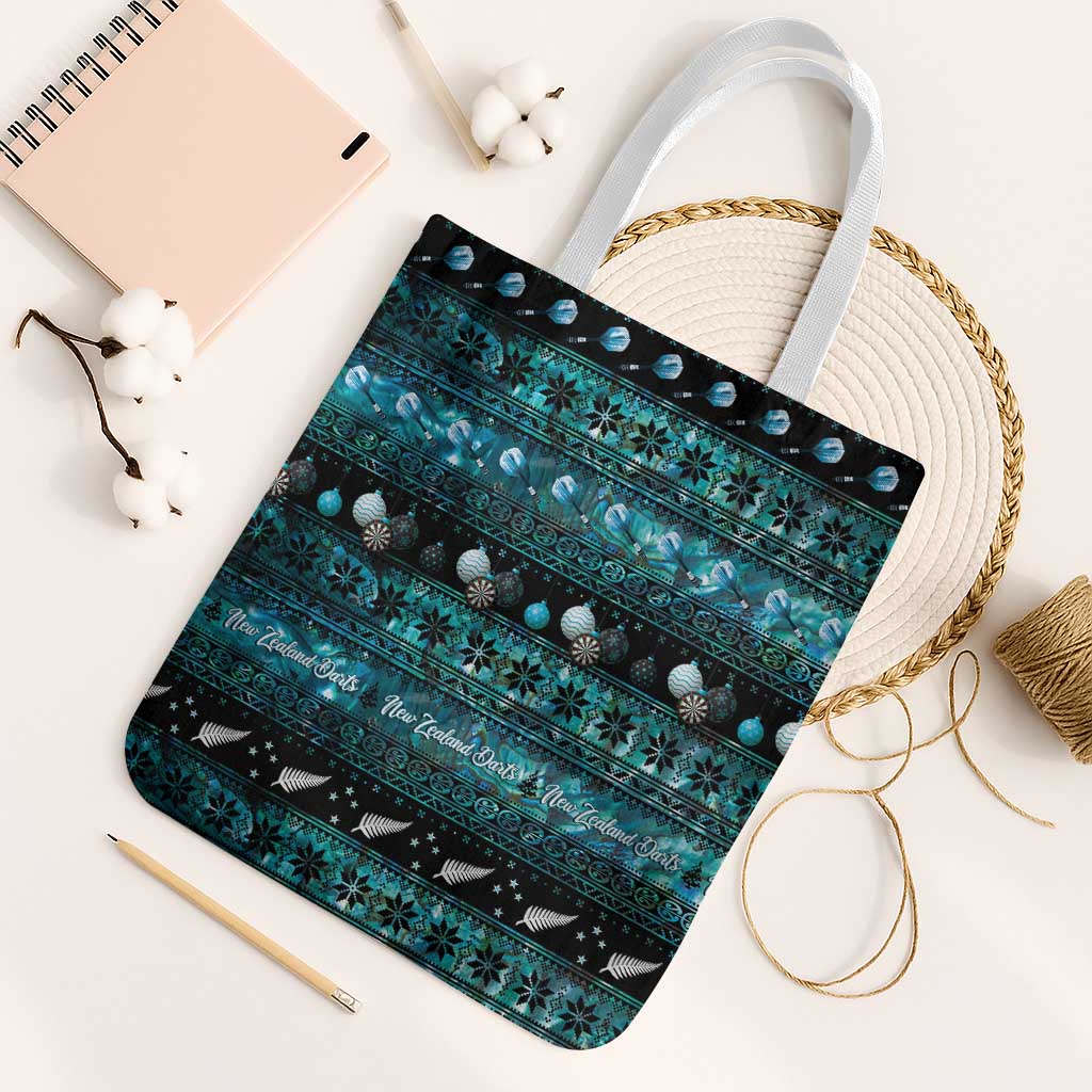 New Zealand Darts Christmas Tote Bag Merry Xmas Aotearoa Maori Paua Shell - Polynesian Pride