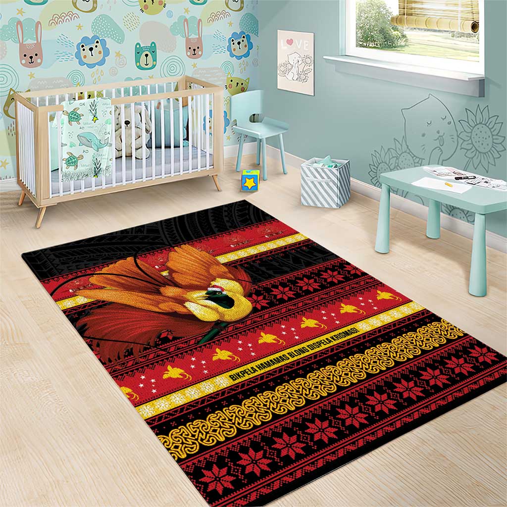 Papua New Guinea Christmas Area Rug Bikpela hamamas blong dispela Krismas - Polynesian Pride