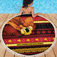 Papua New Guinea Christmas Beach Blanket Bikpela hamamas blong dispela Krismas - Polynesian Pride