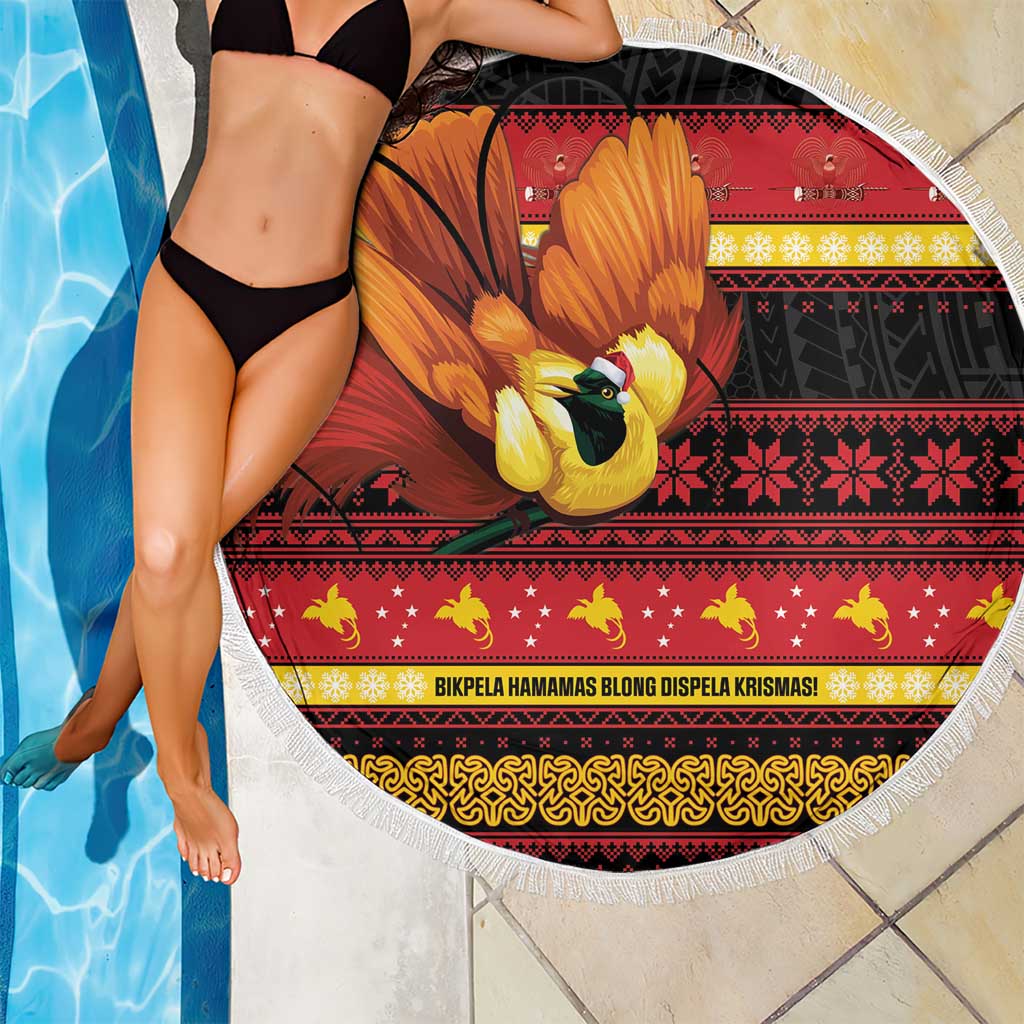 Papua New Guinea Christmas Beach Blanket Bikpela hamamas blong dispela Krismas - Polynesian Pride