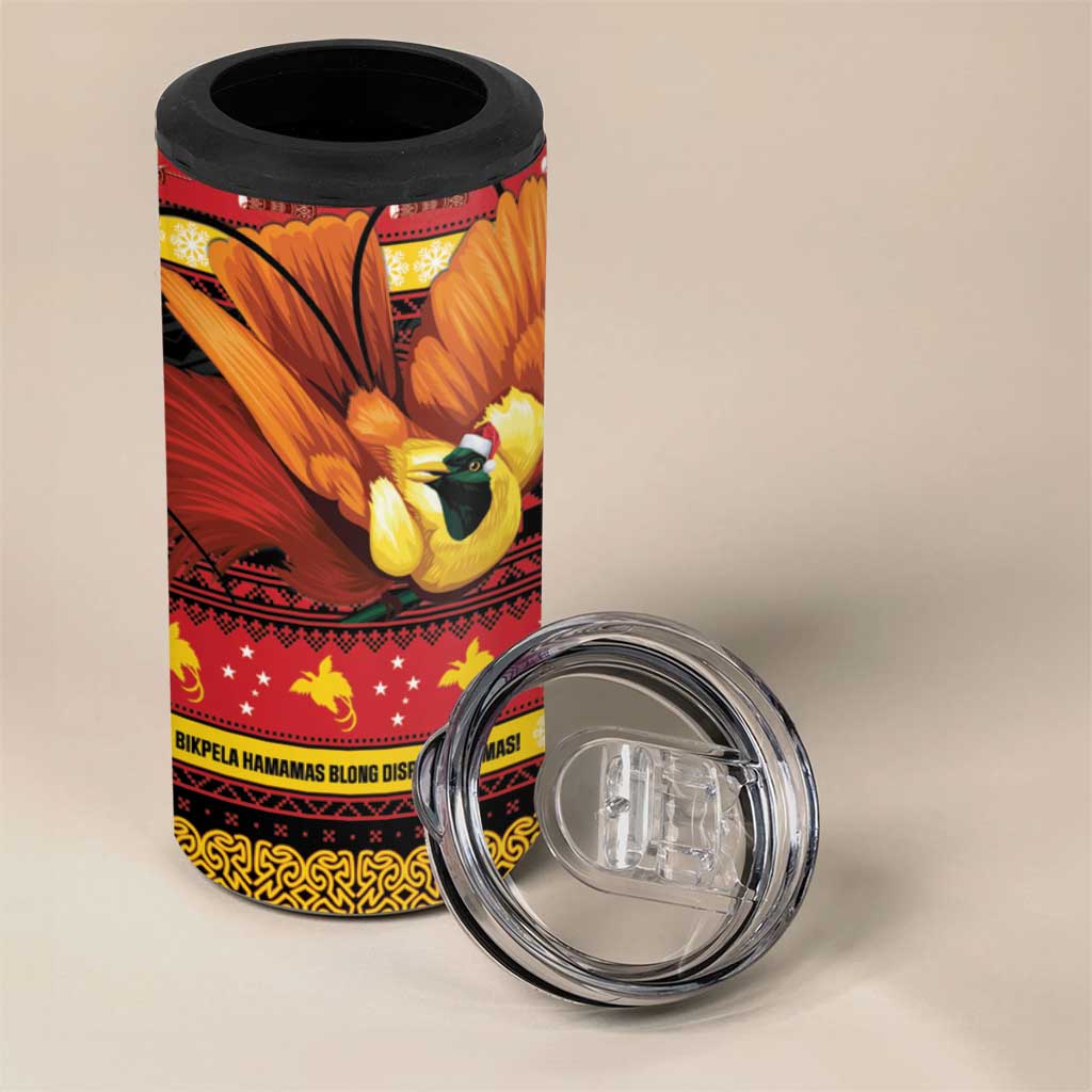 Papua New Guinea Christmas 4 in 1 Can Cooler Tumbler Bikpela hamamas blong dispela Krismas - Polynesian Pride