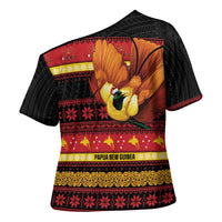 Papua New Guinea Christmas Cross Shoulder Shirt Bikpela hamamas blong dispela Krismas - Polynesian Pride