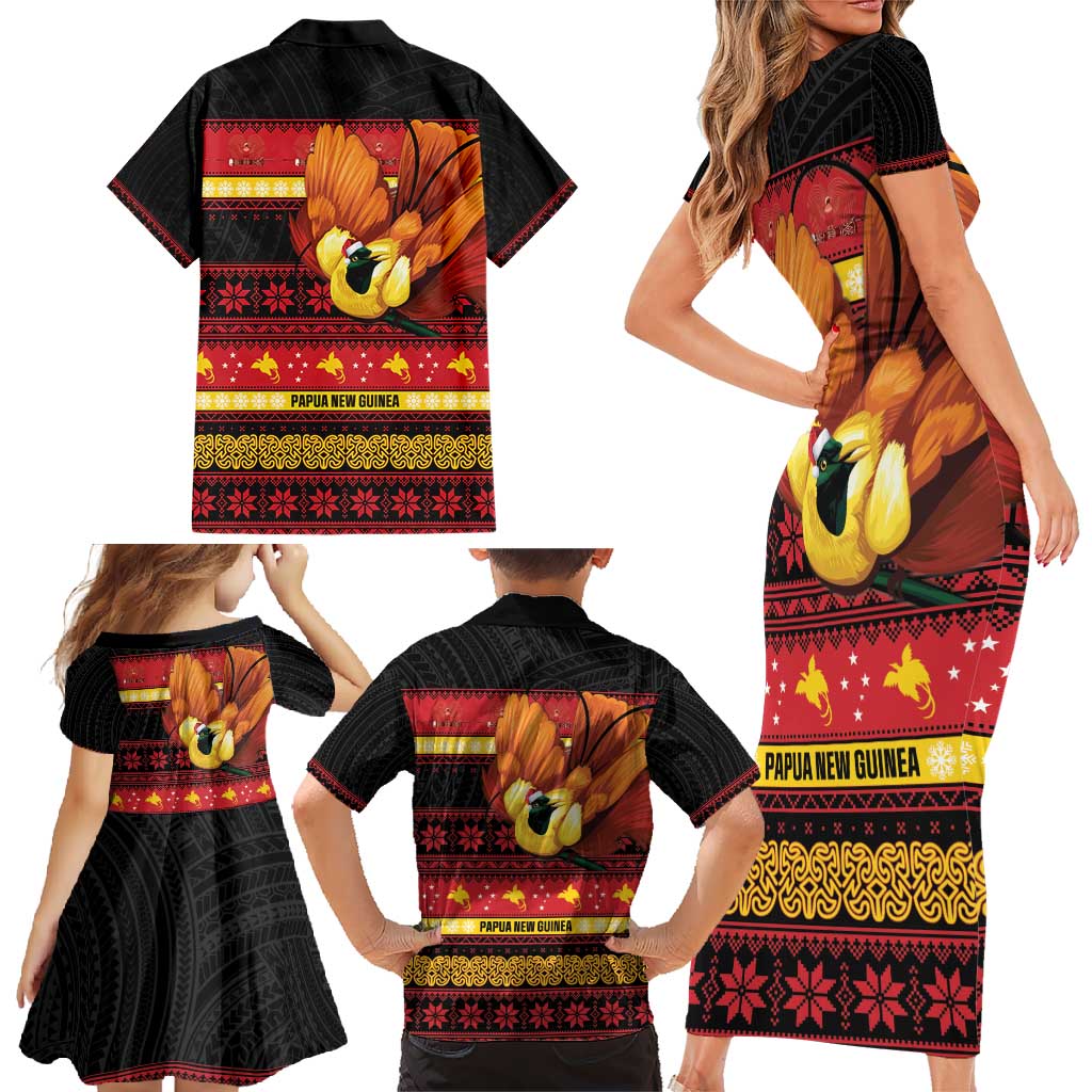 Papua New Guinea Christmas Family Matching Short Sleeve Bodycon Dress and Hawaiian Shirt Bikpela hamamas blong dispela Krismas - Polynesian Pride