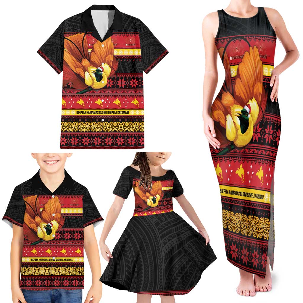 Papua New Guinea Christmas Family Matching Tank Maxi Dress and Hawaiian Shirt Bikpela hamamas blong dispela Krismas - Polynesian Pride